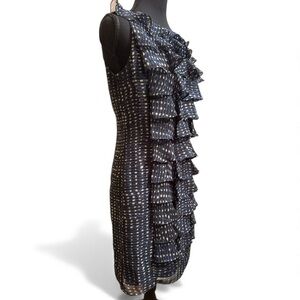 NWOT ADRIANNA PAPPEL Flirty Sleveless Ruffle Dress